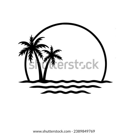 ocean beach palms blak colour design