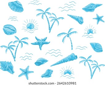 ocean beach pattern for fabric printing