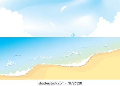 Ocean beach, vector