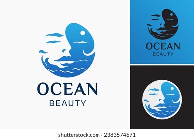Ocean Beauty Logo Design is a design asset suitable for businesses or organizations related to the ocean, beach, or marine industry, conveying a sense of beauty and elegance.