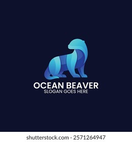 Ocean Beaver Gradient Colorful Logo