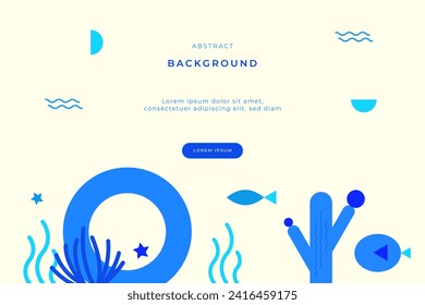 abstrakter ozeanischer Hintergrund mit geometrischen Formen