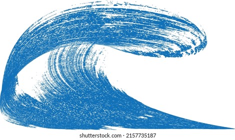 Ocean and Blue Abstract Waves .  Sea storm  . Brush Stroke wave . Water splashes .Vector Illustration. 