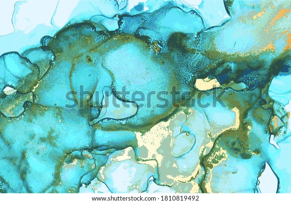 Ocean blue, green, and gold stone with texture of marble.