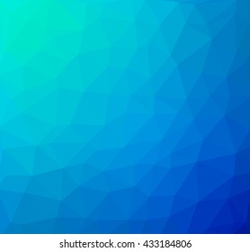 Ocean blue low poly geometrical background, great as a wallpaper, design template, flyer, etc