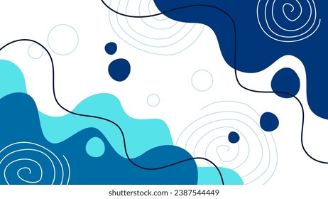 Fondo ondulado azul marino. Fondo ondulado de resumen líquido. fondo ondulado azul del cielo. onda líquida abstracta. fondo de pantalla de olas dinámicas. fondo de pantalla de líquido. banner con forma líquida.