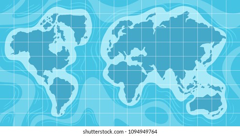 A Ocean Blue World Map  illustration