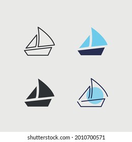 ocean boat vector icon travel