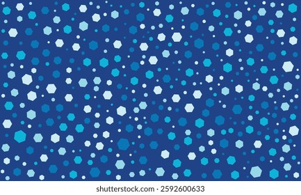 Ocean Breeze Hexagon Pattern, Cool Blue and Aqua Shades