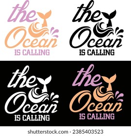 THE OCEAN IS CALLING-MERMAID T-SHIRT DESIGN