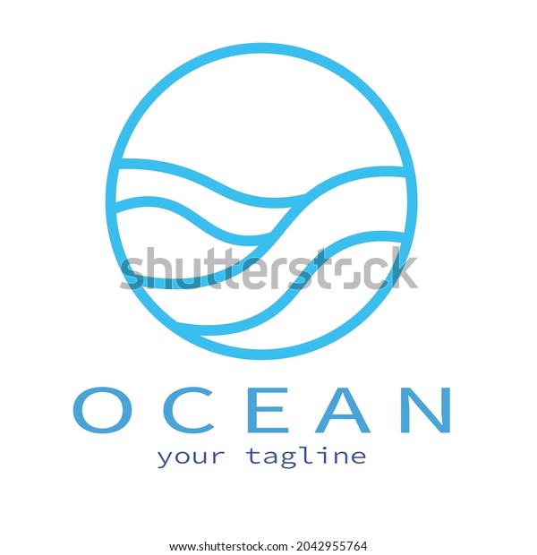 Ocean Circle Simple Logo Design Vector Stock Vector (Royalty Free ...