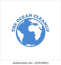 The ocean cleanup logo. World ocean day June 8. Earth day