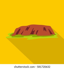 Ocean cliff icon. Flat illustration of ocean cliff vector icon for web