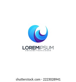 ocean colorful logo gradient modern