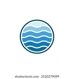 Ocean colorful logo, Water Creative Vintage Graphic Design