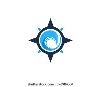 Ocean Compass Logo Design Element