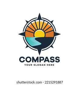 Ocean Compass Logo Icon Design