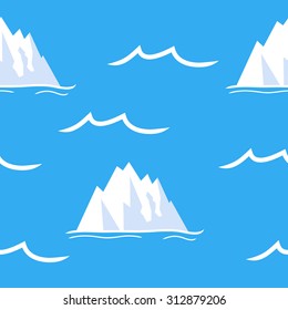 Ocean concept - blue seamless pattern with icebergs