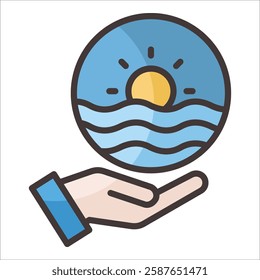 Ocean Conservation Icon Element For Design