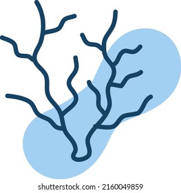Ocean coral, illustration, vector on a white background.