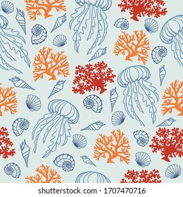 Ocean Coral Summer Fashion Pattern