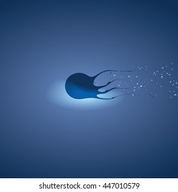 ocean creature flow underwater. vector illustration EPS10