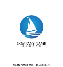 ocean cruise linear ship silhouette simple linear logo-vector