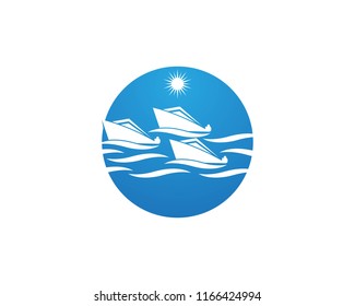 Ocean cruise liner ship silhouette simple linear logo