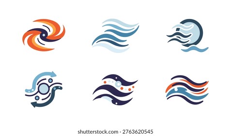 Ocean Current Line art vector minimal clean illustration