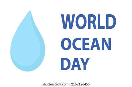  Ocean Day - vector abstract waterdrop concept. Isolated on white background.