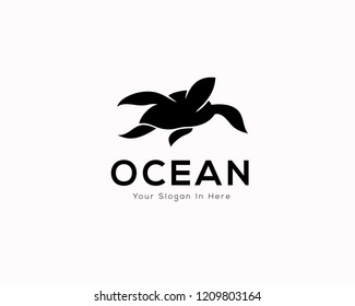 ocean deep swimming turtle logo design inspiration