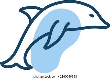 Ozeandolphin, Illustration, Vektorgrafik auf weißem Hintergrund.