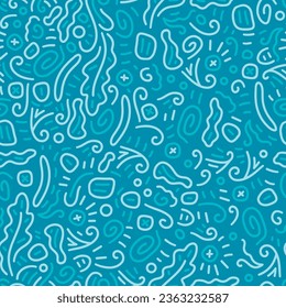 Ocean doodle pattern. Can be printed on any material: package, merch, fabric, home.