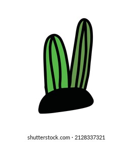 Ocean element doodles isolated on hite background. underwater