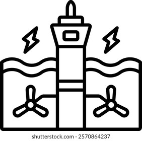 Ocean Energy vector icon. Can be used for printing, mobile and web applications.