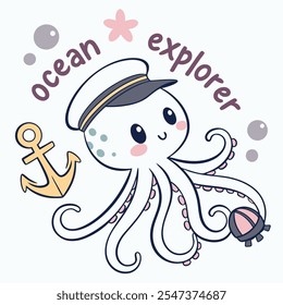 Ocean Explorer Octopus Vector Design