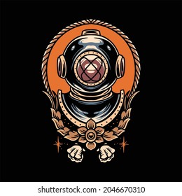 ocean explorer tattoo vector design