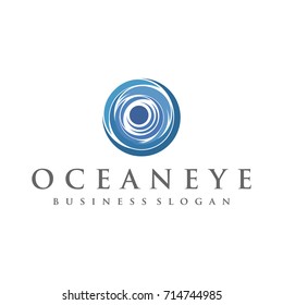 Abstraktes Ocean Eye Logo.Großes Logo für alle Arten von kreativen Unternehmen geeignet. Einprägbares, einfaches und einzigartiges Marken-/Branding-Symbol.