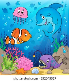 Ocean fauna topic image 1 - eps10 vector illustration.