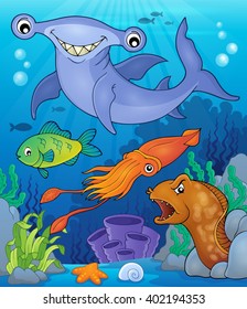 Ocean fauna topic image 7 - eps10 vector illustration.