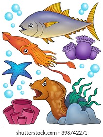 Tema de la fauna oceánica 2 - ilustración vectorial eps10.