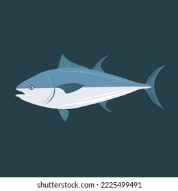 Ocean fish flat vector illustration. Cute ocean fresh fish cartoon vector illustration for graphic design and decorative element
