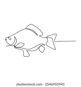 Ocean Fish Diseño gráfico Decoración de Vector Línea de Arte