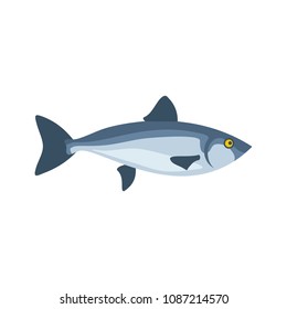 Ocean fish icon. Flat illustration of ocean fish vector icon for web