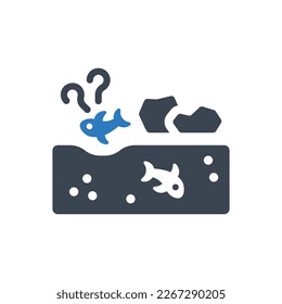 Icono de los peces oceánicos. Ilustración aislada en fondo blanco