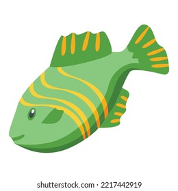 Ocean fish icon isometric vector. Underwater dive. Water swim