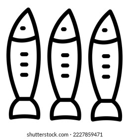 Ocean fish icon outline vector. Oil food. Marine oily
