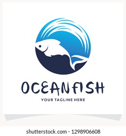 Ocean Fish Logo Design Template Inspiration