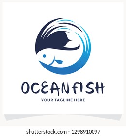 Ocean Fish Logo Design Template Inspiration