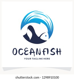 Ocean Fish Logo Design Template Inspiration